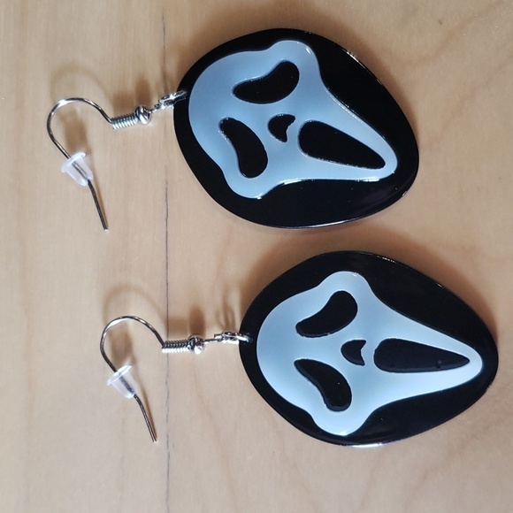 Ghost Pattern Dangle Earrings Acrylic luminous Jewelry nwot - Picture 2 of 4